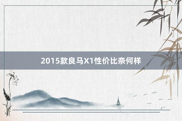 2015款良马X1性价比奈何样