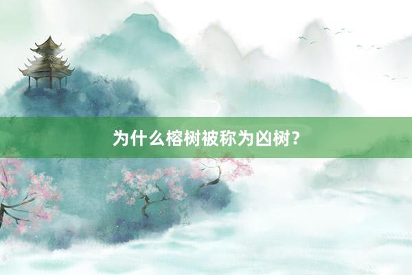 为什么榕树被称为凶树？